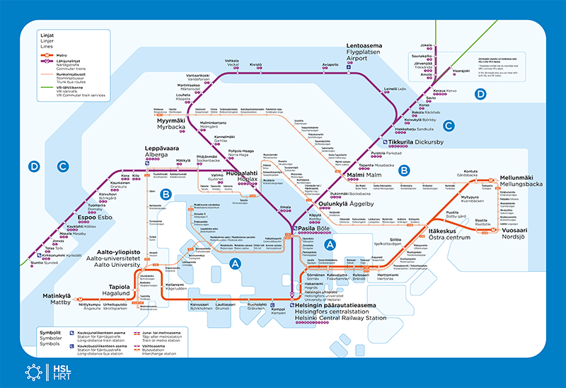metro kartta Route Maps Hsl metro kartta